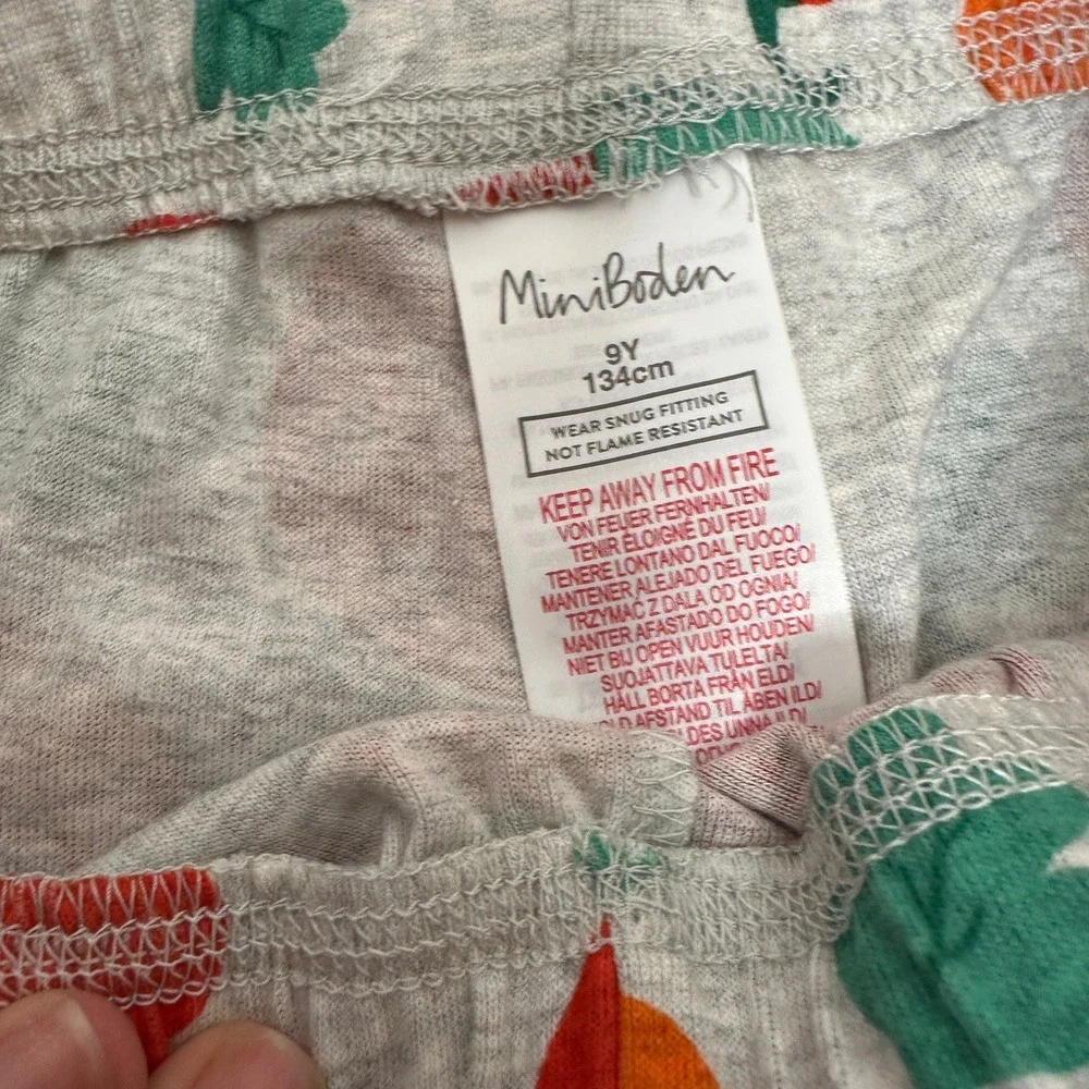 Mini Boden Kids Pajamas 9Y Gray Marl Pumpkin Patch NWT Unisex Fall Long Sleeve